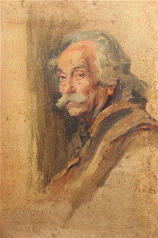 Philip Alexius de Laszlo (1869-1937) Hungarian man with moustache, 29.5 x 20in.